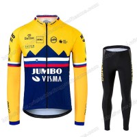 Jumbo Visma 2020 SLOVAKIAN Fietskleding Set Wielershirts Lange Mouw+Lange Wielrenbroek Bib IDNVA
