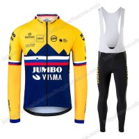 Jumbo Visma 2020 SLOVAKIAN Fietskleding Set Wielershirts Lange Mouw+Lange Wielrenbroek Bib ICGJT