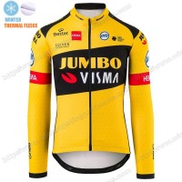 Winter Thermal Fleece Jumbo Visma 2020 Pro Team Fietskleding Set Wielershirts Lange Mouw+Lange Wielrenbroek Bib ZZXQT