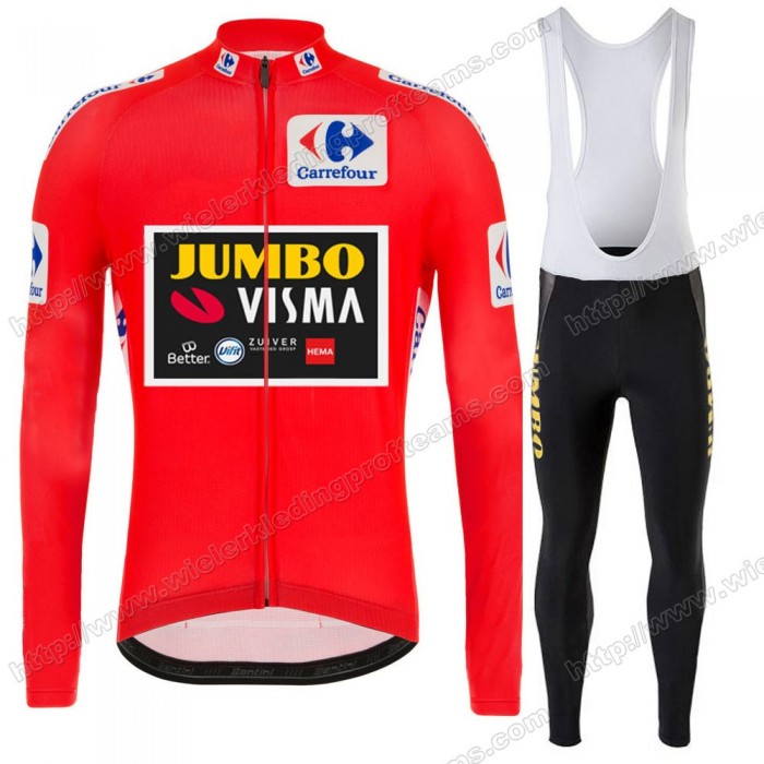 Jumvo Visma Spanish Pro Team 2021 Fietskleding Set Wielershirts Lange Mouw+Lange Wielrenbroek Bib MAKUU Jumvo Visma Spanish Pro Team 2021 Fietskleding Set Wielershirts Lange Mouw+Lange Wielrenbroek Bib MAKUU