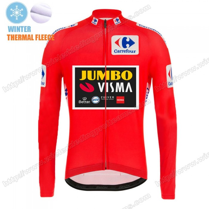Winter Fleece Jumvo Visma Spanish Pro Team 2021 Wielershirts Lange Mouwen PJJST