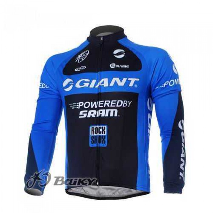 Giant Sram Pro Team Wielershirts Lange Mouwen Zwart Blauw Giant Sram Pro Team Wielershirts Lange Mouwen Zwart Blauw