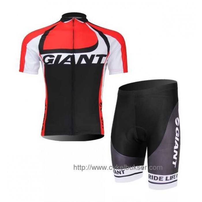Goedkoop Giant 2014 Race Day Wielerkleding Set Set Wielershirts Korte Mouw+Fietsbroek Rood