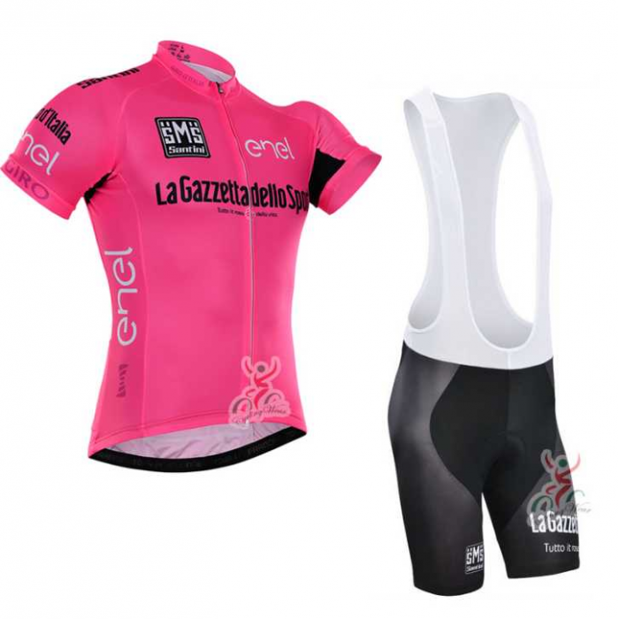 2016 Tour De Italia Fietskleding Set Fietsshirt Met Korte Mouwen+Korte Koersbroek Roze
