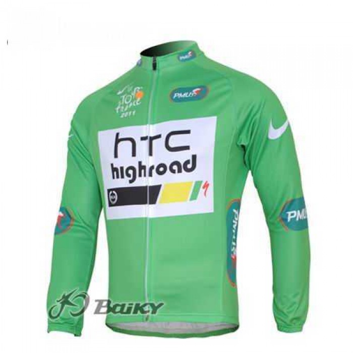 HTC-Highroad Pro Team Wielershirts Lange Mouwen Groen HTC-Highroad Pro Team Wielershirts Lange Mouwen Groen