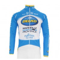 2016 KTM-Delko Marseille Provence Wielerkleding Set Wielershirt Lange Mouw Vliezen Blauw