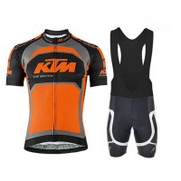 2015 KTM Pro Team Fietskleding Set Fietsshirt Met Korte Mouwen+Korte Koersbroek Zwart Grijs Orange