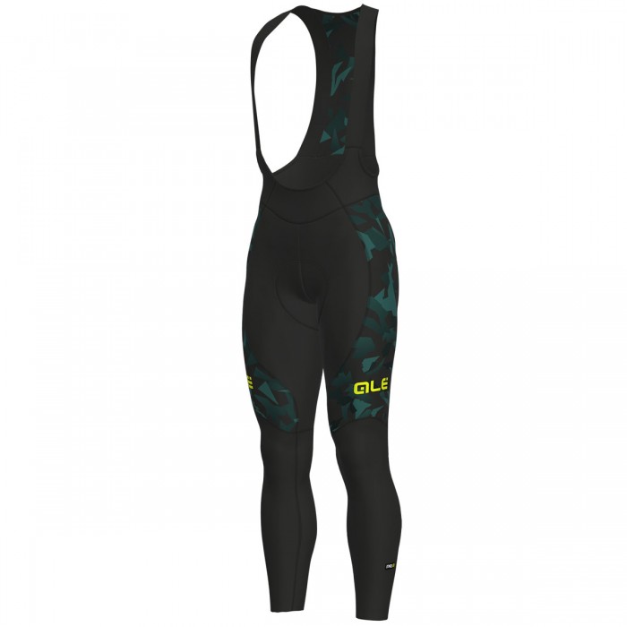 Ale PRR Glass-Zwart Turquoise Lange Fietsbroeken Bib