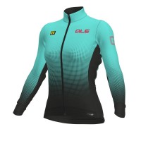 Dames Ale PRS Dots DWR-Turquoise Wielershirt Lange Mouw