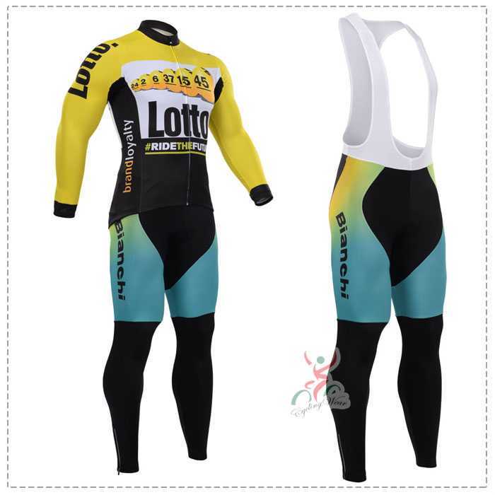 2015 Lotto Bianchi Fietskleding Set Lange Mouw+Lange Koersbroek 2015 Lotto Bianchi Fietskleding Set Lange Mouw+Lange Koersbroek
