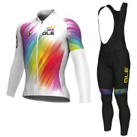 2018 Ale N5 Wielerkleding Set Wielershirt Lange Mouwen+Lange Fietsbroeken Bib