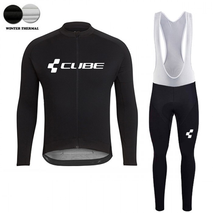 2018 Cube Zwart Winter Fietskleding Set Wielershirt Lange Mouw+Lange Fietsbroeken Bib 2018 Cube Zwart Winter Fietskleding Set Wielershirt Lange Mouw+Lange Fietsbroeken Bib