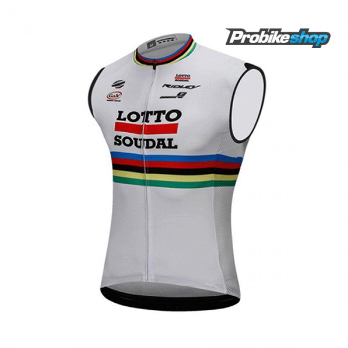 2018 Lotto Soudal Wit Wielershirt Mouwloze 2018 Lotto Soudal Wit Wielershirt Mouwloze