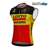 2018 Lotto Soudal Zwart Geel Rood Wielershirt Mouwloze