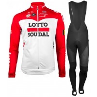 Lotto Soudal 2018 Fietskleding Set Wielershirt Lange Mouw+Lange Fietsbroeken Bib
