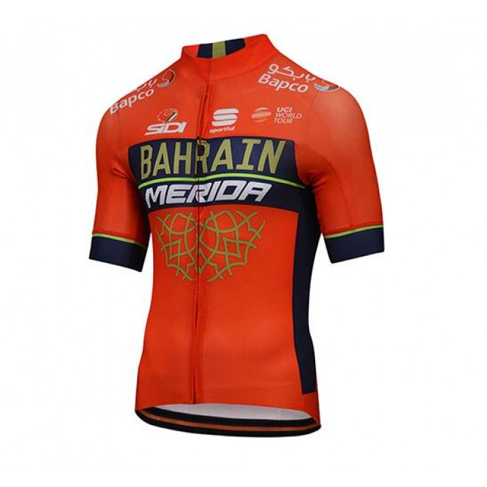 Bahrain Merida 2018 Wielershirt Korte Mouw