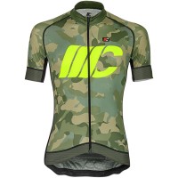 Cipollini Prestige Camo Groen Geel Wielershirt Korte Mouw