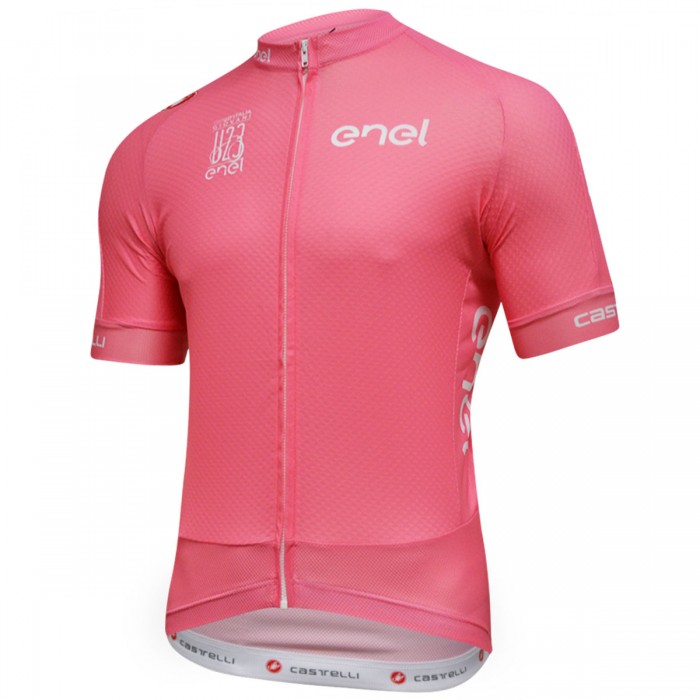 Giro D'Italia U23 2018 Rosa Wielershirt Korte Mouw Giro D'Italia U23 2018 Rosa Wielershirt Korte Mouw