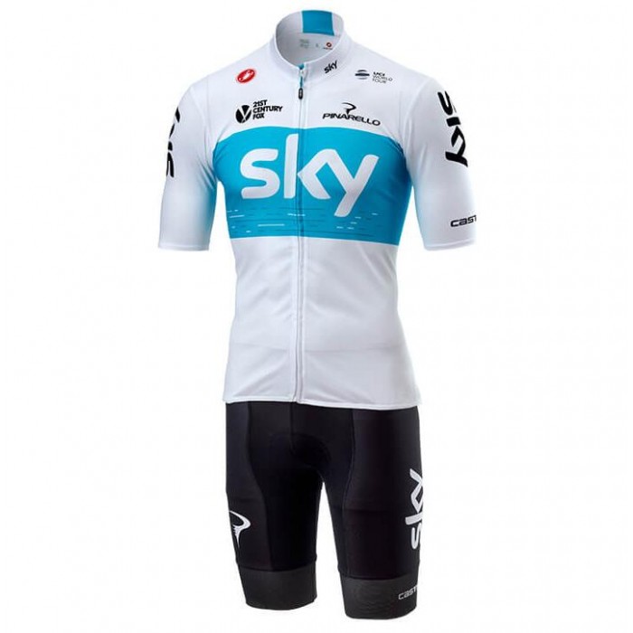 TEAM SKY 2018 Wit Fietskleding Set Wielershirt Korte Mouwen+Korte Fietsbroeken TEAM SKY 2018 Wit Fietskleding Set Wielershirt Korte Mouwen+Korte Fietsbroeken