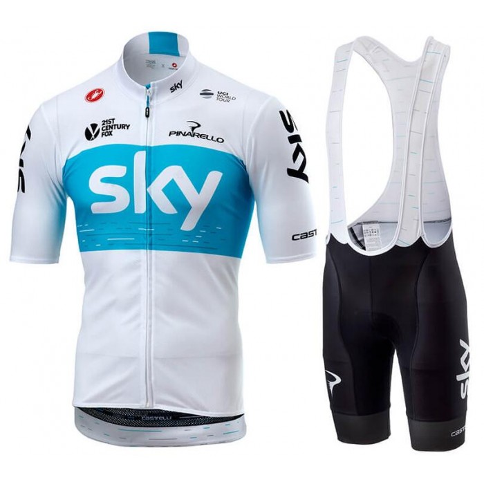 TEAM SKY 2018 Wit Fietskleding Set Wielershirt Korte Mouwen+Korte Fietsbroeken Bib TEAM SKY 2018 Wit Fietskleding Set Wielershirt Korte Mouwen+Korte Fietsbroeken Bib