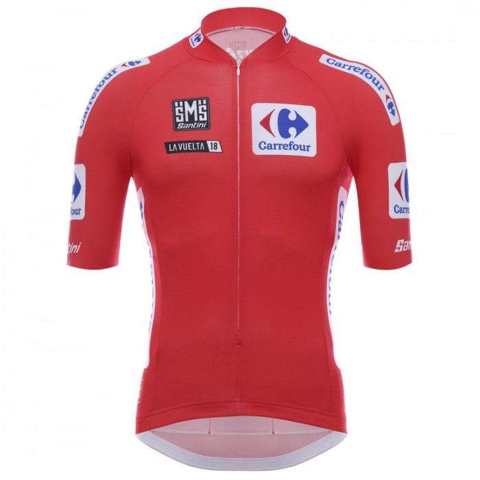 Vuelta Espana 2018 Rood Wielershirt Korte Mouw