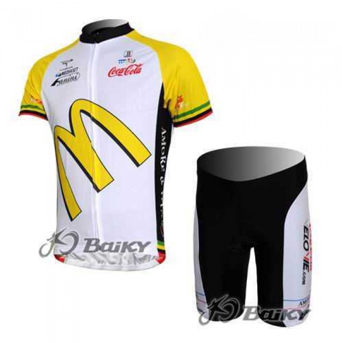 McDonald Legea Pro Team Fietskleding Wielershirts Korte+Korte Fietsbroeken Wit Geel McDonald Legea Pro Team Fietskleding Wielershirts Korte+Korte Fietsbroeken Wit Geel