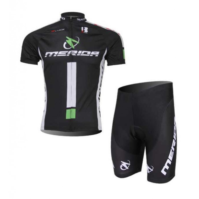 Merida 2014 Wielerkleding Set Wielershirts Korte Mouw+Fietsbroek Zwart Wit Merida 2014 Wielerkleding Set Wielershirts Korte Mouw+Fietsbroek Zwart Wit