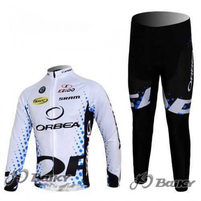 Orbea Pro Team Fietskleding Set Wielershirts Lange Mouw+Lange Fietsbroeken Wit Orbea Pro Team Fietskleding Set Wielershirts Lange Mouw+Lange Fietsbroeken Wit