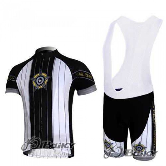 Pearl Izumi Pro Team Fietskleding Set Fietsshirt Met Korte Mouwen+Korte Koersbroek Wit Zwart