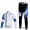 Pinarello Pro Team Wielerkleding Set Wielershirt Lange Mouw+Lange Fietsbroeken Wit Blauw