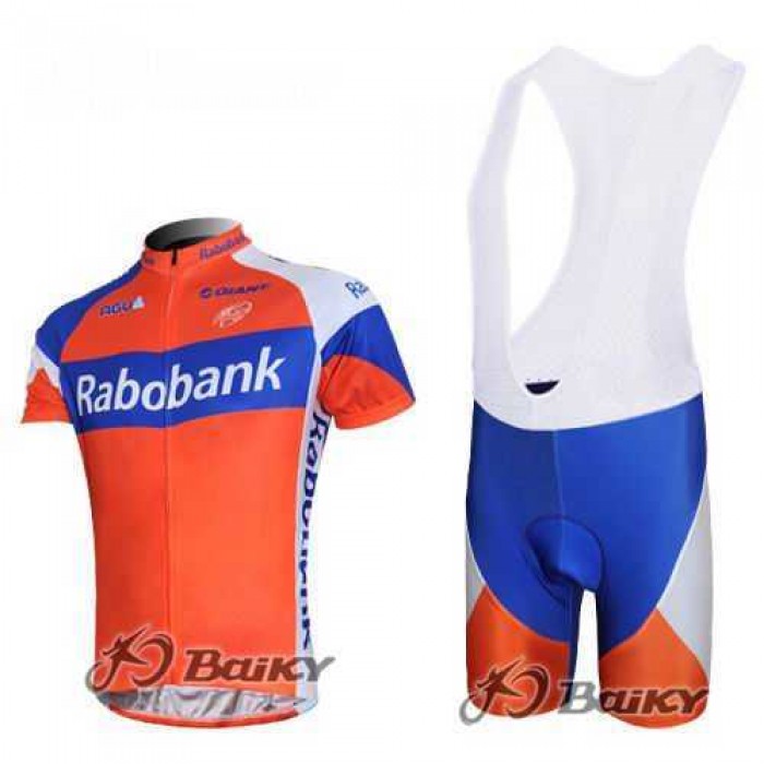 Rabobank Pro Team Fietskleding Set Fietsshirt Met Korte Mouwen+Korte Koersbroek Oranje Blauw Rabobank Pro Team Fietskleding Set Fietsshirt Met Korte Mouwen+Korte Koersbroek Oranje Blauw