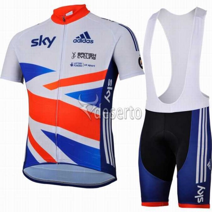 Teams Sky Great Britain Regno Unito Fietskleding Set Fietsshirt Met Korte Mouwen+Korte Koersbroek Teams Sky Great Britain Regno Unito Fietskleding Set Fietsshirt Met Korte Mouwen+Korte Koersbroek