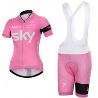 2015 Sky Dames Fietskleding Set Fietsshirt Met Korte Mouwen+Korte Koersbroek