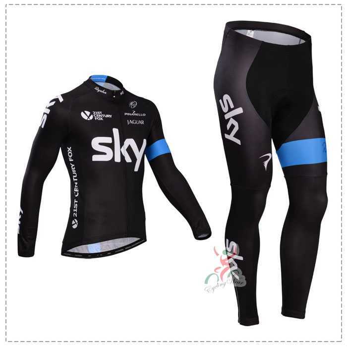 Sky 2014 Fietskleding Wielershirt Lange Mouw+Lange Fietsbroeken Sky 2014 Fietskleding Wielershirt Lange Mouw+Lange Fietsbroeken