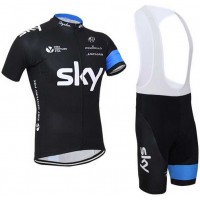 2015 Sky Fietskleding Set Fietsshirt Met Korte Mouwen+Korte Koersbroek