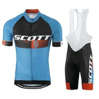 2015 Scott RC Pro Zwart-Blauw Fietskleding Set Fietsshirt Met Korte Mouwen+Korte Koersbroek