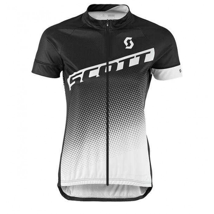 2016-2017 Scott Wielershirt Met Korte Mouwen Trikot Zwart Wit Dames
