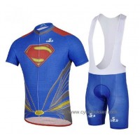 Superman 2014 Fietskleding Set Fietsshirt Met Korte Mouwen+Korte Koersbroek